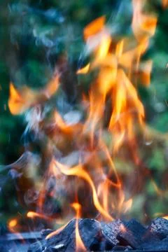 Barbecue Grill flame  Stock Photos