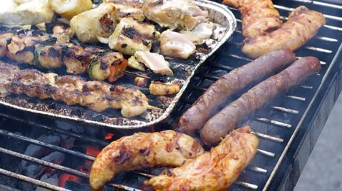 Barbecue grill Stock Footage 6026075