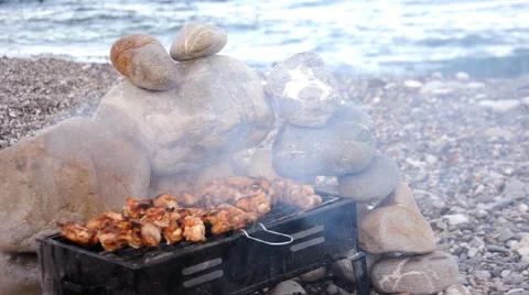 Barbecue on the grill Stock Footage 68111080