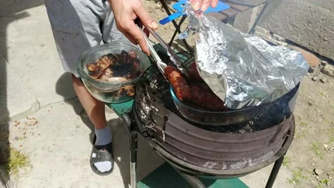 Barbecue grill Stock Footage 130518270