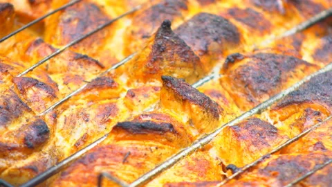 Barbecue on the grill Stock Footage 130984412