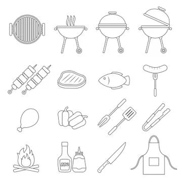 Barbecue grill icon Stock Illustration