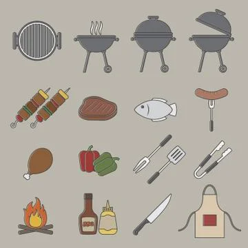Barbecue grill icon Stock Illustration