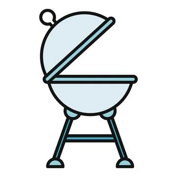 Barbecue grill icon preparing summer picnic food Stock Illustration