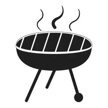 Barbecue grill icon on white background Illustrazione stock