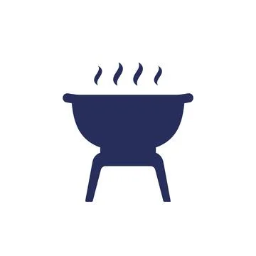 Barbecue grill icon on white Illustrazione stock