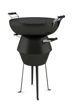 Barbecue grill isolated on white background with clipping path Stock Illustration