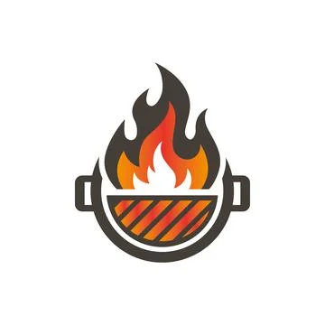 Barbecue Grill Logo Design for Restaurant Food Brand Stock Illustration