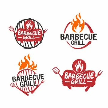Barbecue Grill Logo Design Vector Stock Illustration