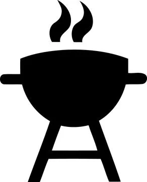 Barbecue grill object black and white silhouette Stock Illustration