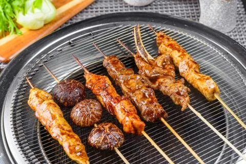 Barbecue on grill Stock Photos