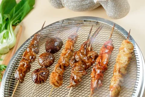 Barbecue on grill Stock Photos