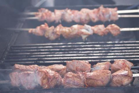 Barbecue on the grill Stock Photos