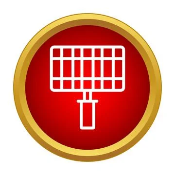 Barbecue grill rack icon on red circle Stock Illustration