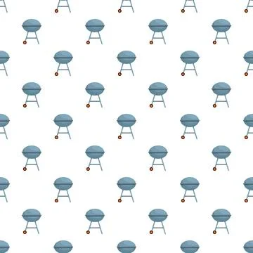 Barbecue grill seamless repeating pattern for cookout backgrounds Stock Illustration