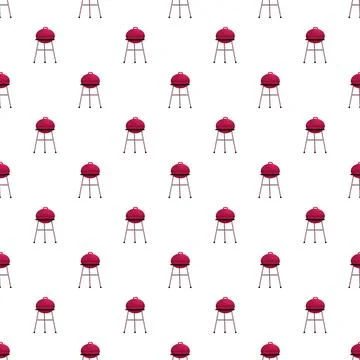 Barbecue grill seamless vector pattern background graphic 库存插图
