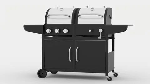 Barbecue Grill with white background Illustrazione stock