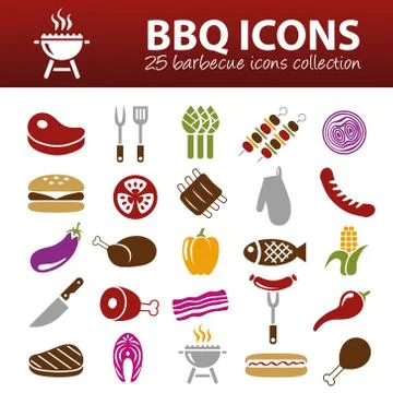 Barbecue icons Stock Illustration