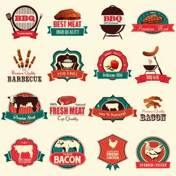 Barbecue icons Stock Illustration