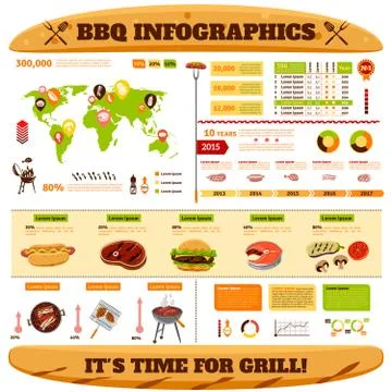 Barbecue Infographics Set Stock Illustration