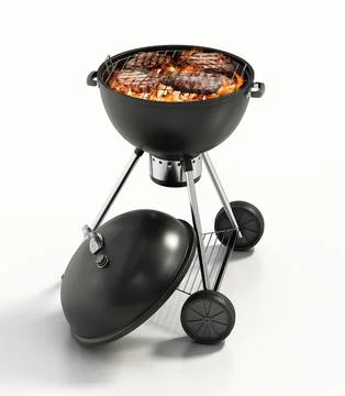Barbecue isolated on white background. 3D illustration Stock Illustration
