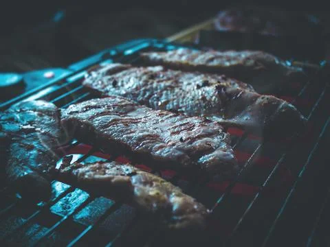 Barbecue mate effect with smoke Fotos de archivo