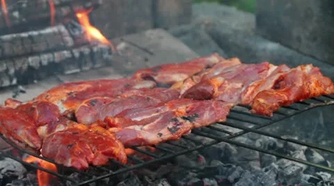Barbecue Meat, closeup. Stock Footage 11525131