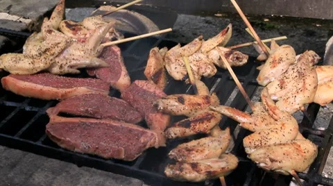 Barbecue from meat. Stock Footage 7740850