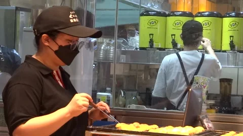 Barbecue octopus balls Stock Footage 164298572