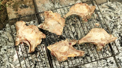 Barbecue onions Stock Footage 35740355