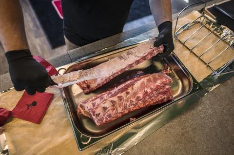 Barbecue online video tutorial during the Coronavirus outbreak, Vienna, Austria  Stock Photos