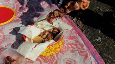 Barbecue in the open air Stock Footage 89701653