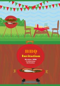 Barbecue Party Invitation Stock Illustration