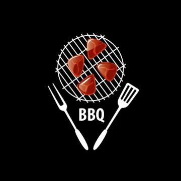 Barbecue party logo 스톡 일러스트