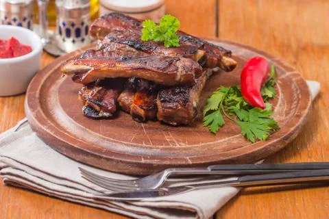 Barbecue pork ribs Stock Photos