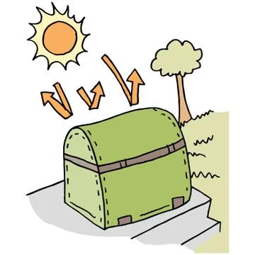 Barbecue protected by cover Stock Illustration