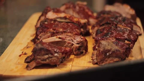 Barbecue  Ribs Stock Footage 345020185