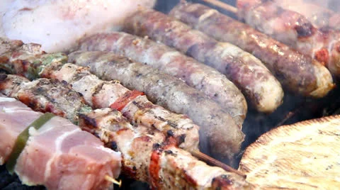 Barbecue Roasting at backyard Stockbeeldmateriaal 25332769