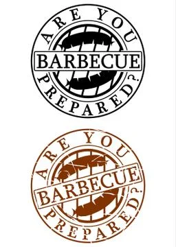 Barbecue rubber stamp Stock Illustration