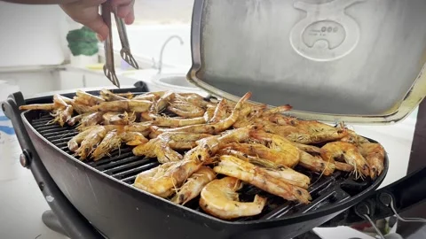 Barbecue shrimps Stock Footage 233268462
