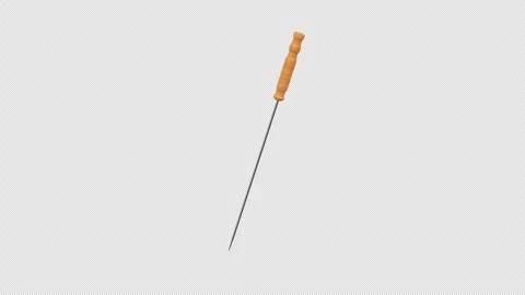 Barbecue Skewer Rotating on a Transparent Background. Seamless Loop. 4K Stock Footage 302158038