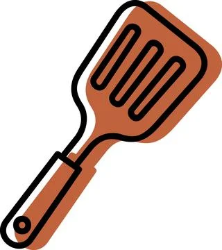 Barbecue spatula flat design icon graphic Stock Illustration