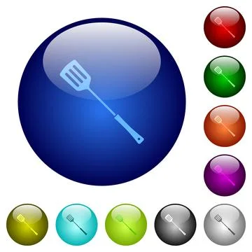 Barbecue spatula solid color glass buttons イラスト素材