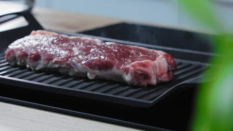Barbecue Steak On The Grill Stock Footage 93064058