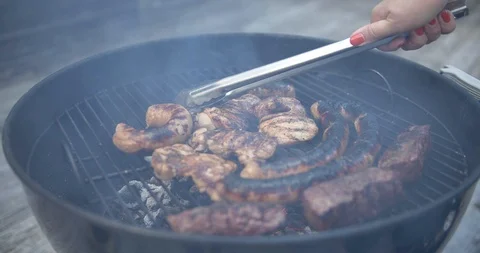 Barbecue in the Summer Stockbeeldmateriaal 111884774