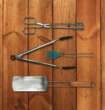 Barbecue tools set Stock Photos