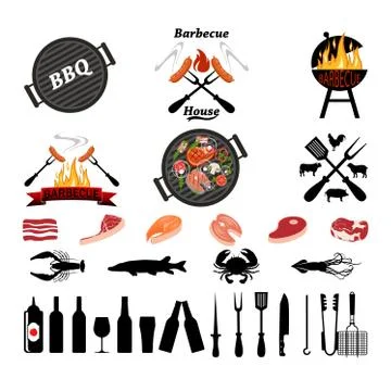Barbecue vector icons Stock Illustration
