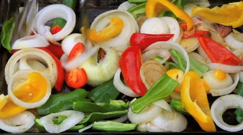 Barbecue from vegetables. Stock Footage 7740833