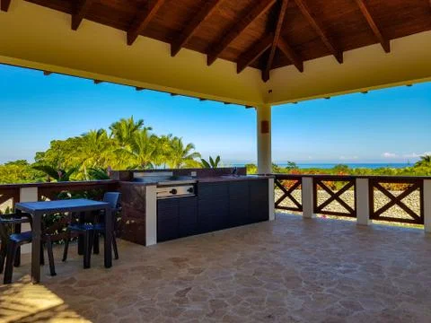 A barbecue in a villa Stock Photos