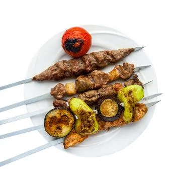Barbecue on a white background Stock Photos